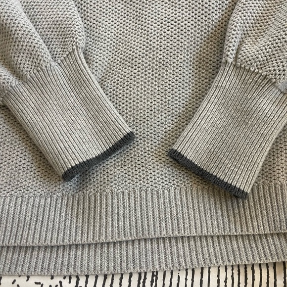 Lunya Cozy Cotton Silk Henley Sweater In Gray Size L/XL - Picture 6 of 10